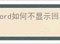 word如何不显示回车符号