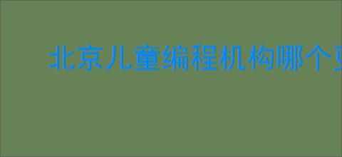 北京儿童编程机构哪个更好