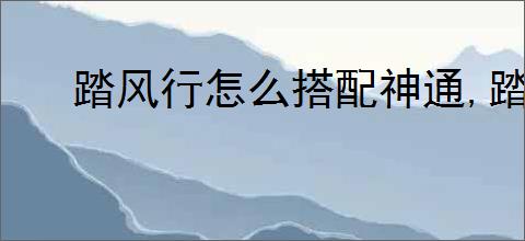 踏风行怎么搭配神通,踏风行神通搭配推荐