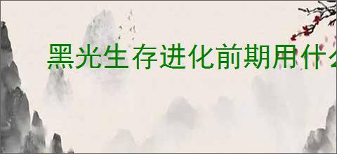 黑光生存进化前期用什么武器,黑光生存进化前期武器推荐