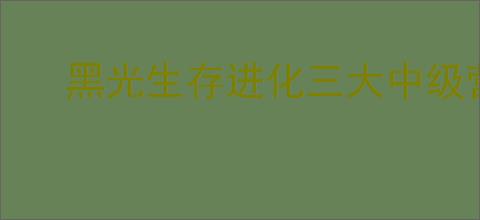 黑光生存进化三大中级营地是什么,黑光生存进化三大中级营地介绍