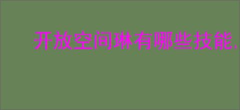 开放空间琳有哪些技能,开放空间琳技能升级攻略