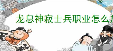 龙息神寂士兵职业怎么加点,龙息神寂士兵加点攻略